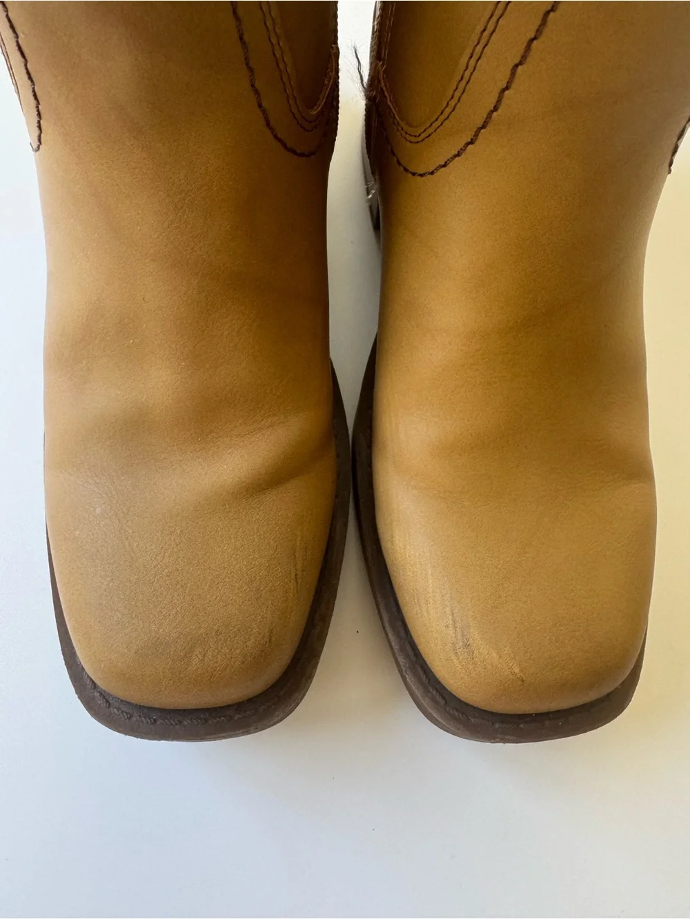 Frye and Co Miranda 14 Tan Faux Leather Mid-Calf Girl’s Boots size 3